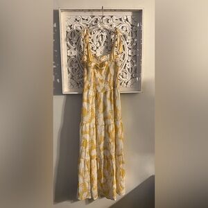 Cream & yellow maxi dress size med